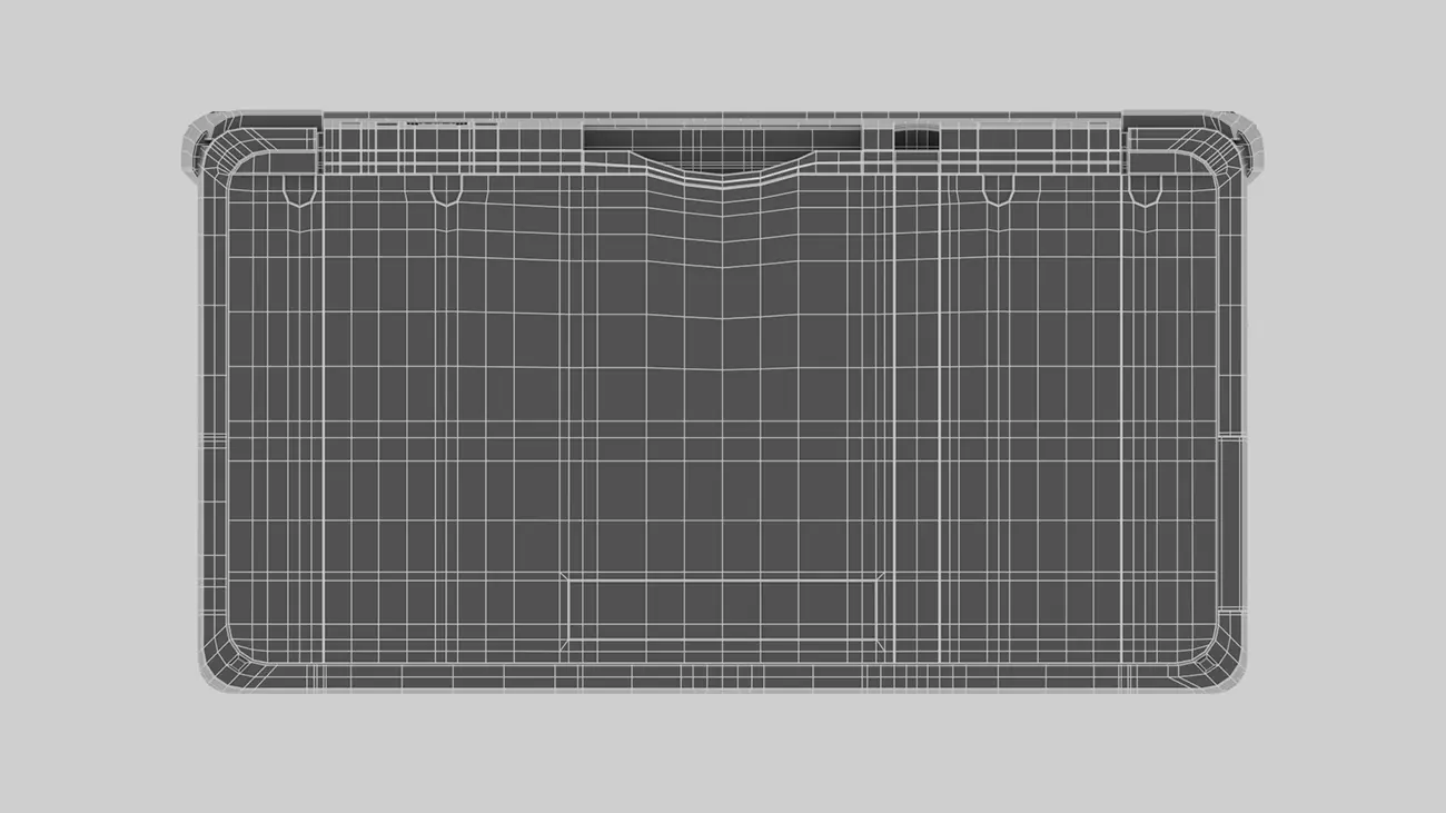 Rendu avec topologie en vue du dessous d'une 3DS