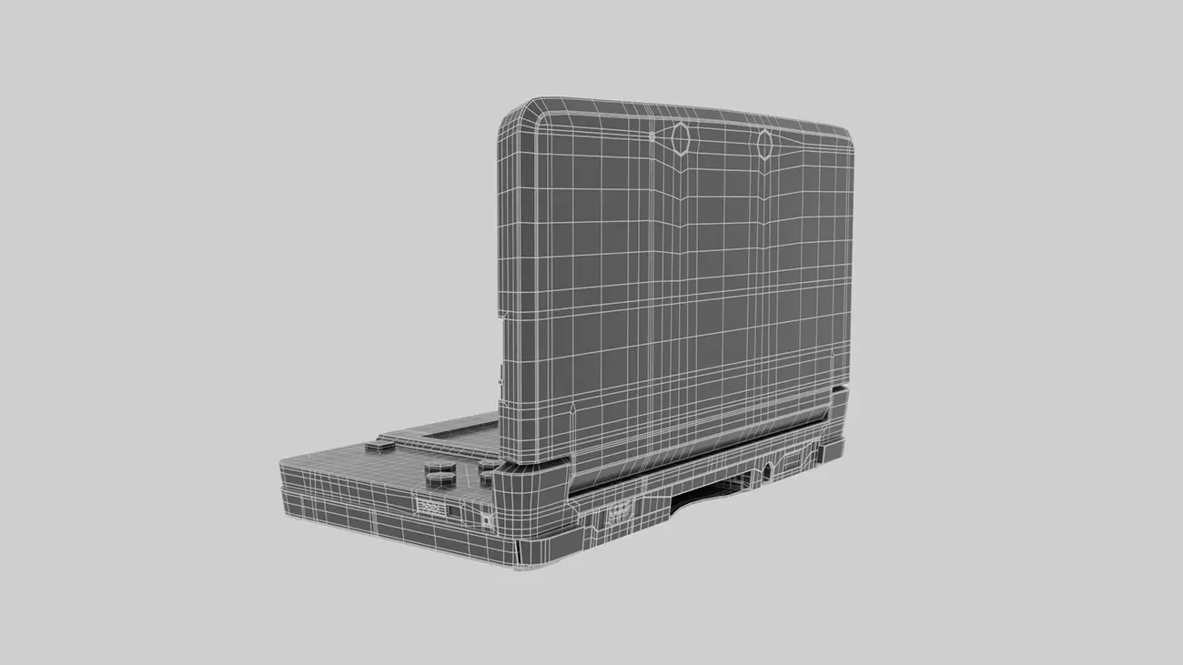 Rendu avec topologie en vue perspective arrière d'une 3DS