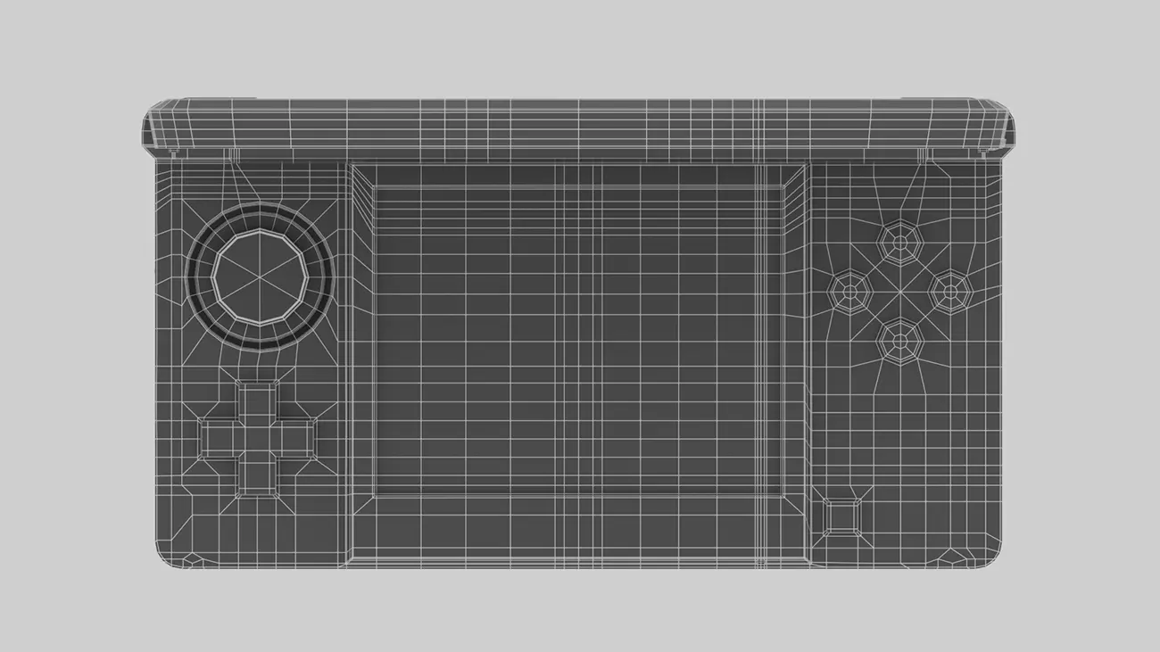 Rendu avec topologie en vue du dessus d'une 3DS